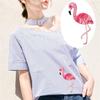 Elegant Red Ostrich Embroidery Patches for Clothing Parches Fabric Sticker Iron On Sewing Patch Craf