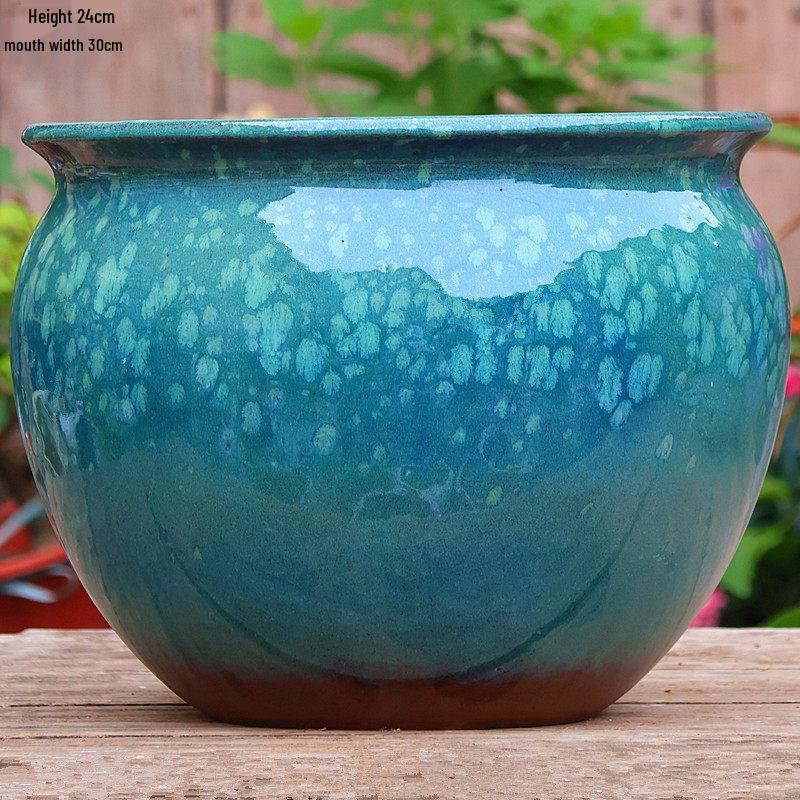 Large Handmade Ceramic Pottery Planter for Courtyard Landscaping - Ideal for Tall Orchids and Bougainvillea