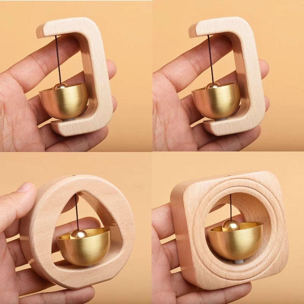 Kawaii Solid Wooden Magnetic Doorbell Japanese Style Entrance Door Bell Pendant Desk