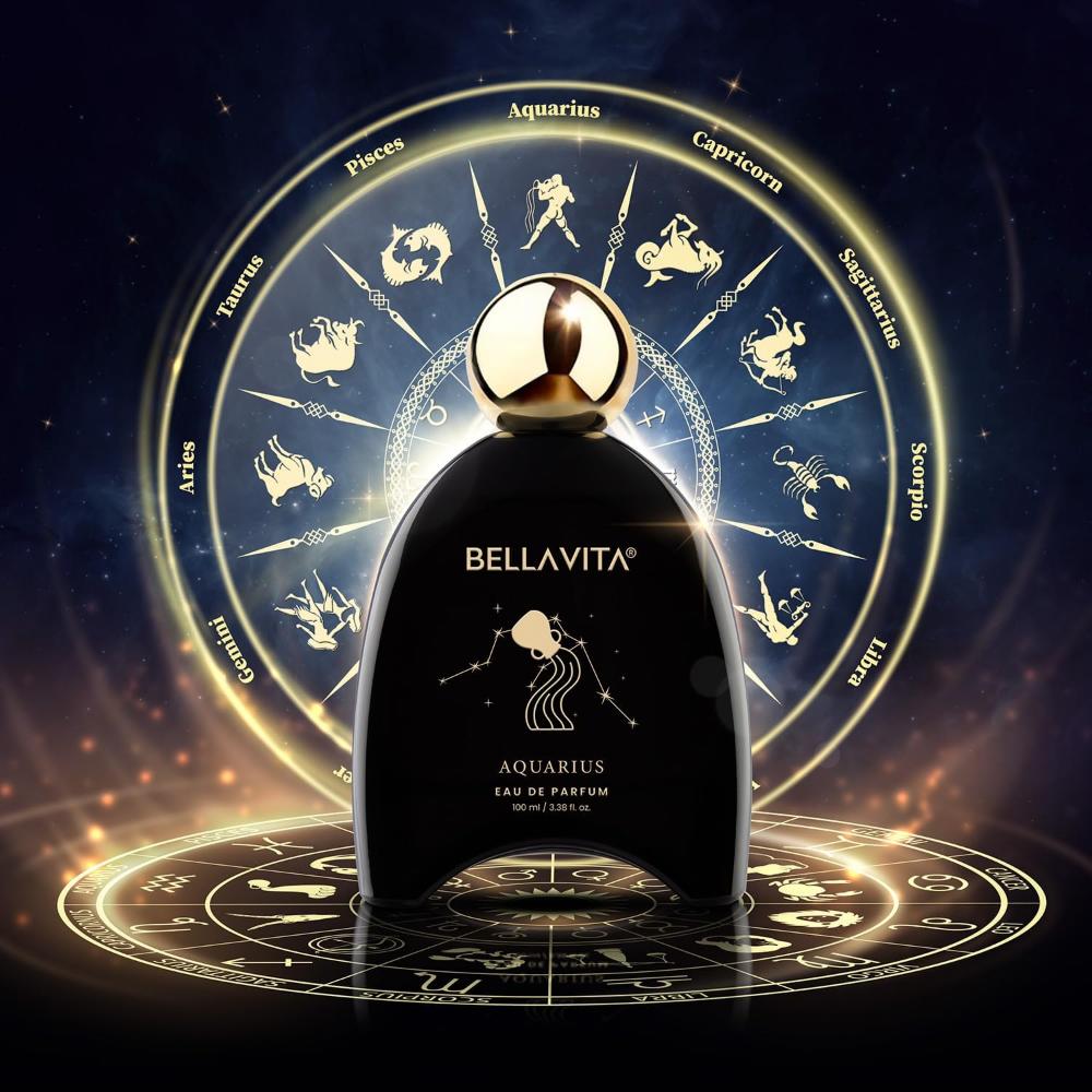 BELLAVITA Коллекция Zodiac Водолей EDP Унисекс | Бергамот, Бобы тонка и Мускус | Премиальный Стойкий Аромат Парфюм для Мужчин и Женщин, 100мл