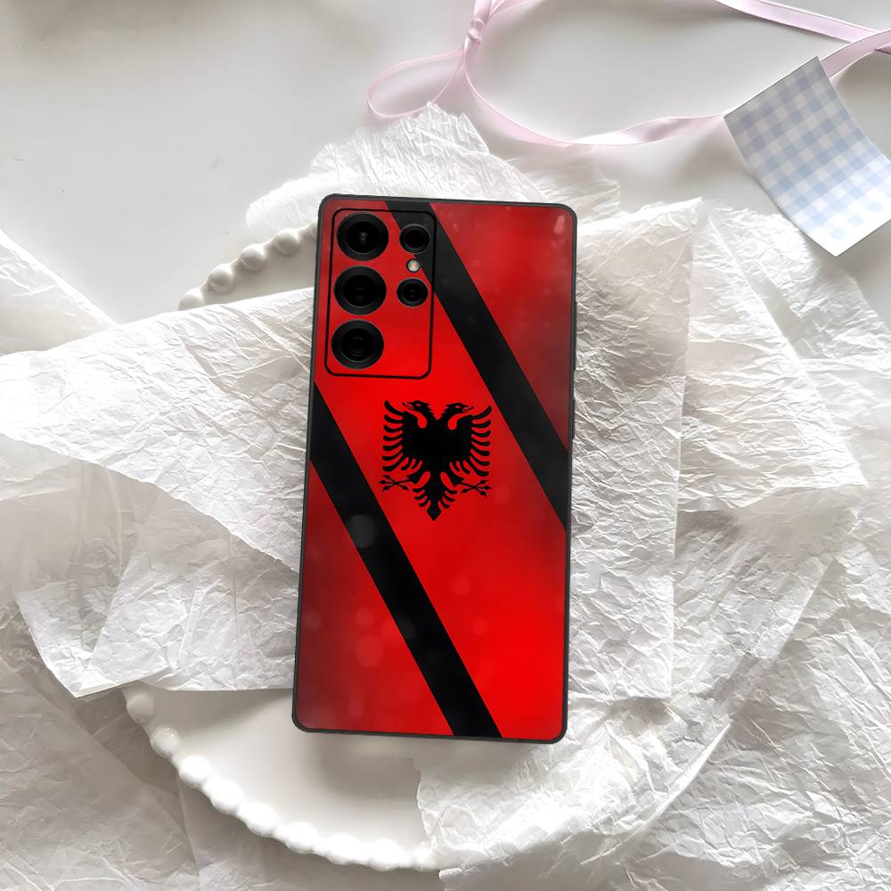 Чехол для телефона с логотипом-орлом флага Албании для Samsung S 24 Fe 25 Ultra Plus 20 Lite 21 30 22 23 24 22 Ultra 5G Fundas