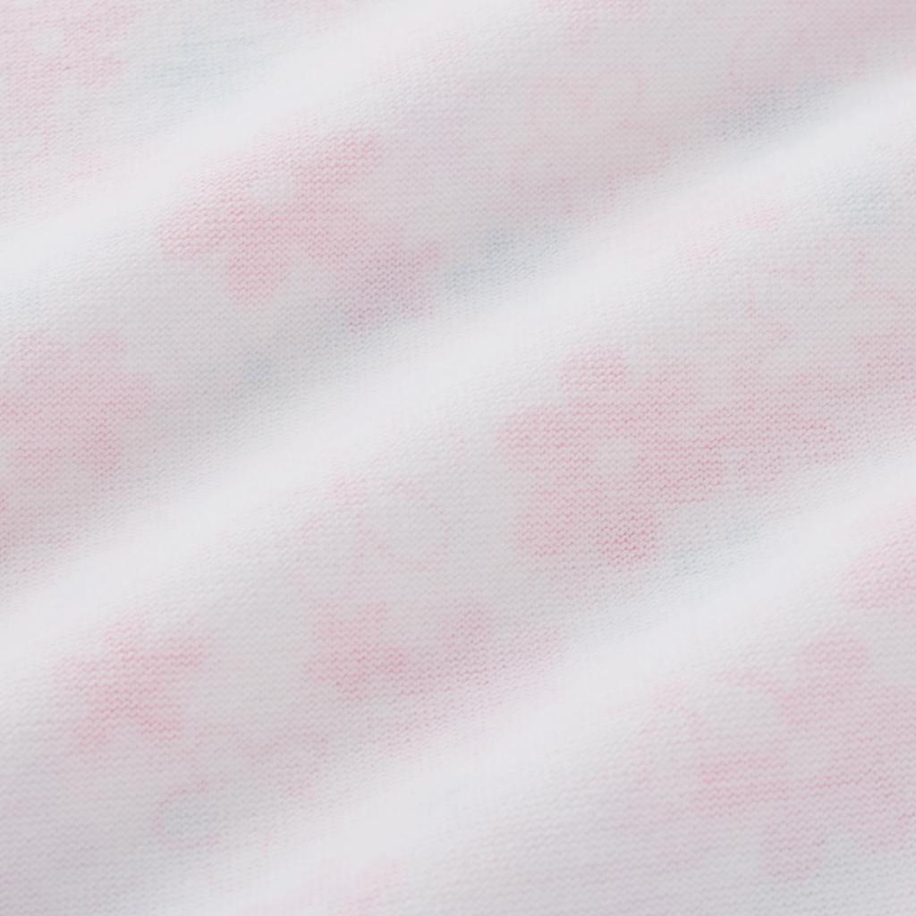 MIKI HOUSE Short Sleeve Pajamas with Cropped Floral Made In Baby Size Pants, Print, Japan, Girls' & Kids' Pajamas, 120cm, White, 12-7302-687