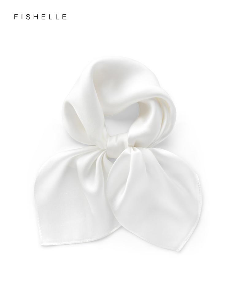 Белый однотонный 100% натуральный шелковый шарф мужской женский шарфы маленькие квадратные шарфы шаль роскошный подарок повязка платок