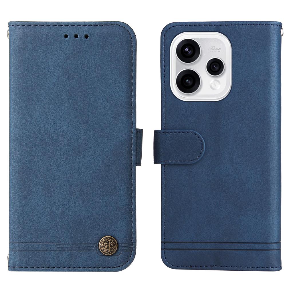 Для Oppo Reno15 5G (Глобальный)/Reno15c 5G (Китай) Кожаные чехлы-кошельки с приятным на ощупь покрытием, чехол-подставка для телефона с ремешком