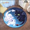 Круглый ковер с милым драконом для взрослых и детей, игровой ковер с рисунком дракона, круглые коврики для гостиной, компьютерный стол и коврик для стула