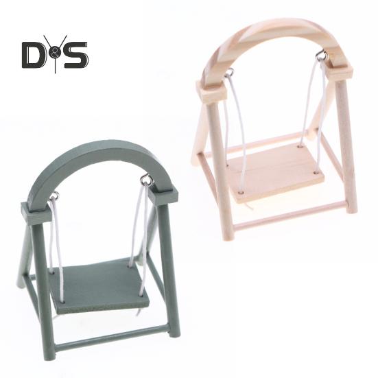 1/12 Миниатюрное кресло-качели Реалистичные мини-качели для патио Кукольный аксессуар Мини-мебель Кресло-качели для миниатюрных домов Кукольный особняк