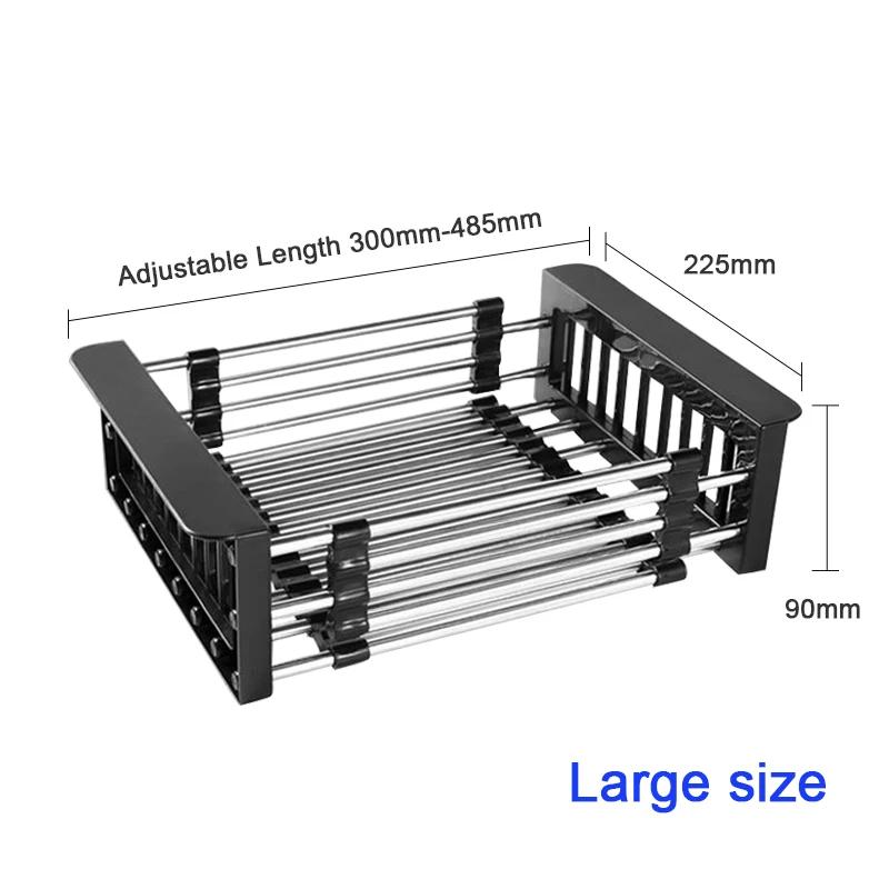 Сливная полка для кухонной раковины из нержавеющей стали 304, сушилка для посуды, органайзер для хранения, корзина для фруктов и овощей