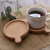 7.5cm Wooden Placemats Coasters Handled Tea Coffee Cup Pad Decorative Heat Resistant Square Round Drink Mat Bowl Teapot Holder