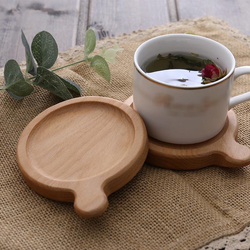7.5cm Wooden Placemats Coasters Handled Tea Coffee Cup Pad Decorative Heat Resistant Square Round Drink Mat Bowl Teapot Holder