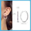 New S925 Silver Double Hoop Earrings Sparkling Pave Stud Earring Gift For Women Engagement Jewelry Anniversary