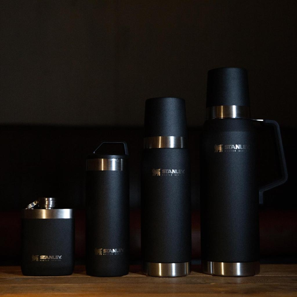 STANLEY Master Vacuum Matte Insulated Stainless Steel Water Dishwasher Warranty Japanese Bottle, 0.75L, Black, Bottle, Safe, Included, 02660-032