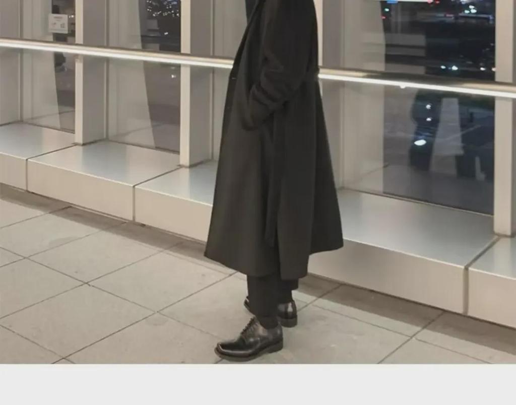 Мужская шерстяная ветровка средней длины в корейском стиле, длина до колена, свободный крой, весна/осень, модный британский дизайн