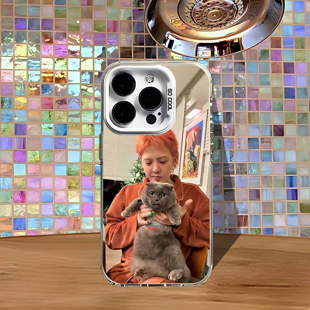 G-Gdragon Z-Zoa Кошка Модный Чехол для Телефона Для iPhone 16,15,14,13,12,11,Pro,XS,Max,Plus,Mini,SE4,E Белый Матовый Ударопрочный Чехол