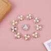 10Pcs Pearl Flower Rhinestone Buttons Sparkling Crystal Hairpins Diy Crafts