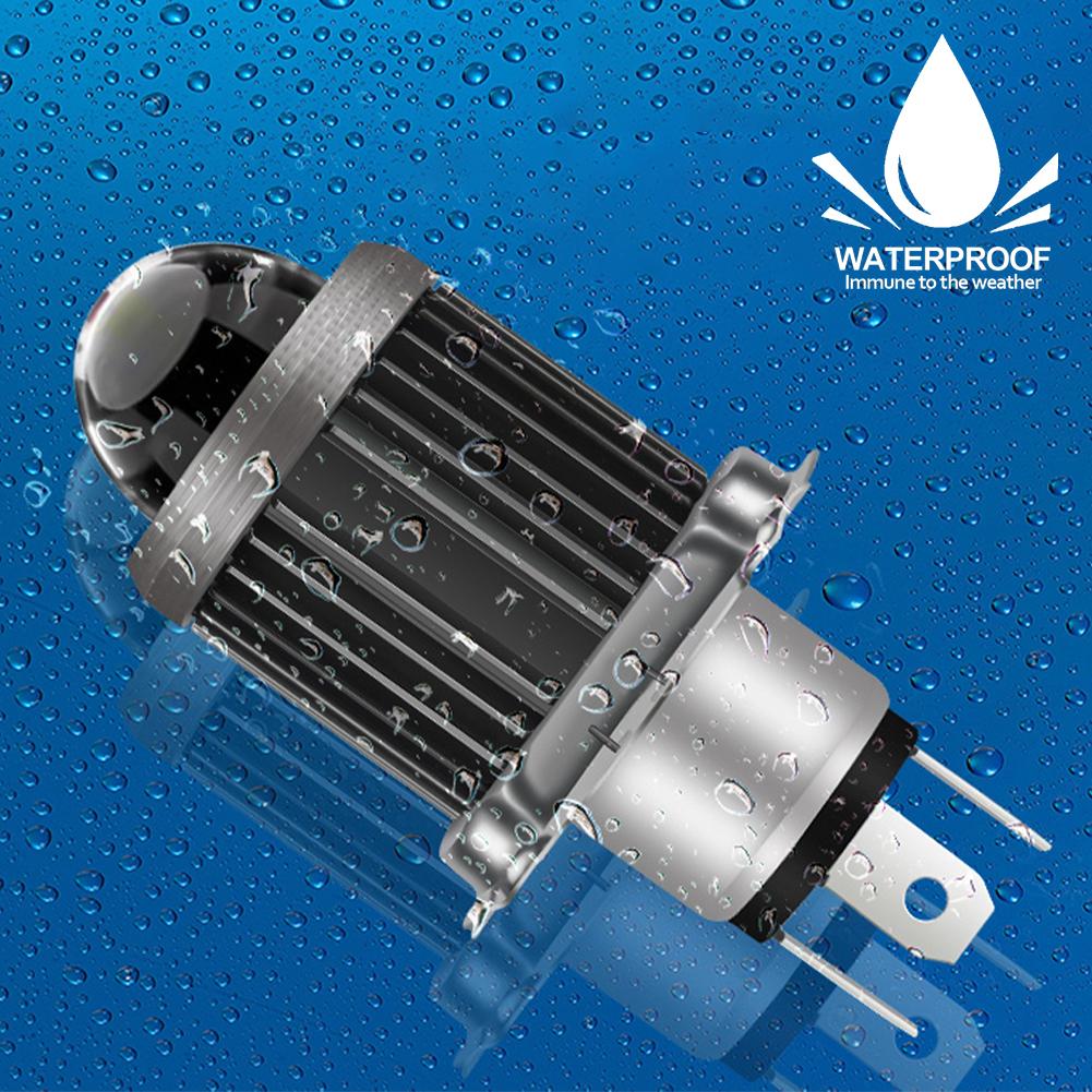 Motorcycle LED Headlight with Cooling Fun H4 BA20D High Low Beam Scooter Motorbike Headlamp Super Bright Light Front Lamp