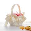 Flower Girl Basket, Wedding Western Rustic Lace Bowknot Basket for