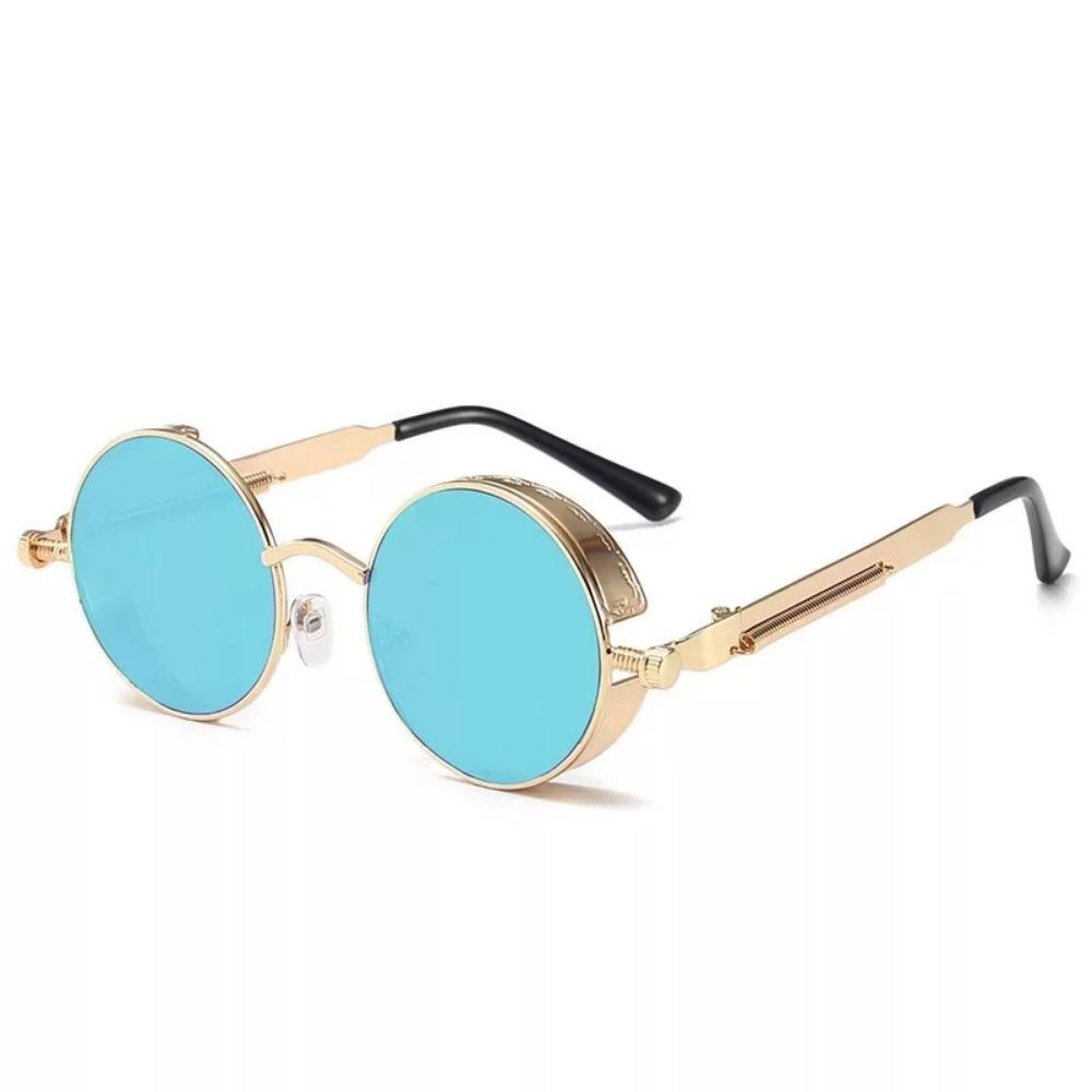 Classic Gothic Steampunk Sunglasses Luxury Brand Designer Men and Women Retro Round Metal Frame Sunglasses UV400