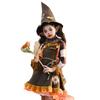 Girls Scarecrow Halloween Costume Dress with Hat and Accessories Polyester