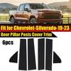 For CHEVY Silverado GMC Sierra 1500 2019-24 Pillar Posts Window Door Trims Black