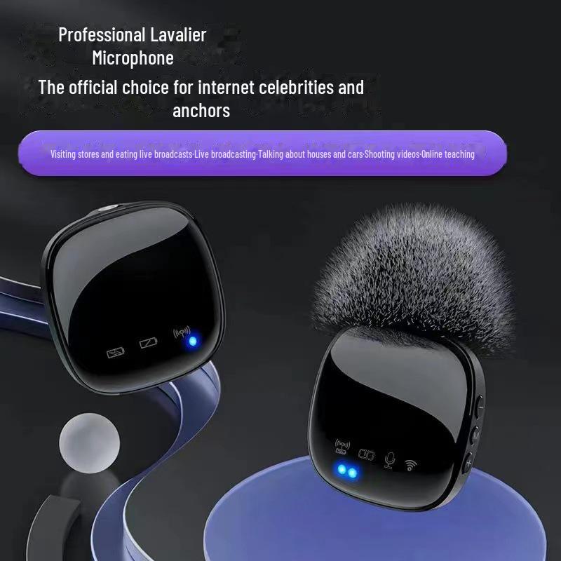 R8 Wireless Collar Microphone for Live Streaming & Karaoke - Noise Reduction & Recording