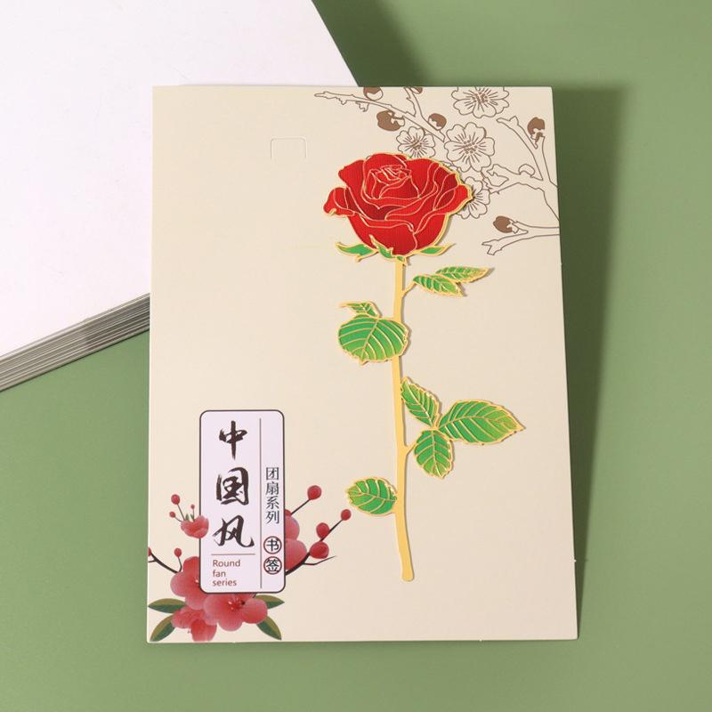 Винтажный китайский стиль, роза, листья, металлическая закладка, кисточка, зажим для книги, нумерация страниц, студенческий подарок, канцелярские принадлежности, школьные принадлежности