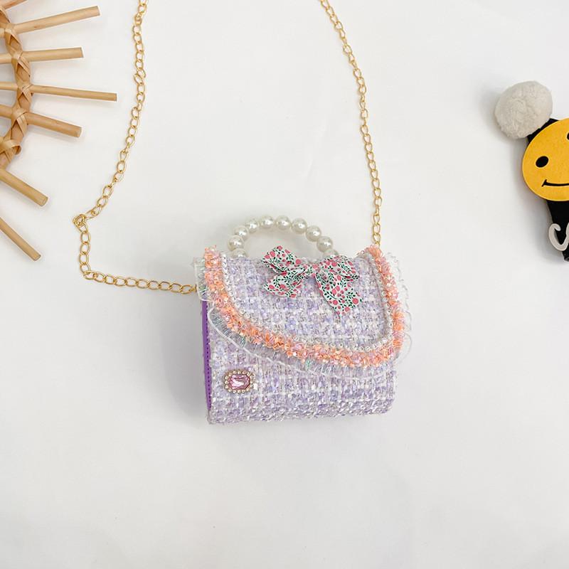 Kids Handheld Girls Shoulder Bag Cotton Linen Water Resistant Features Durable