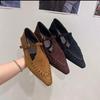 2025 Suede Shoes French Retro Single Shoes New Autumn and Winter British Style Women's Shoes Mary Jane Shoes Flat Shoes Soft Sole