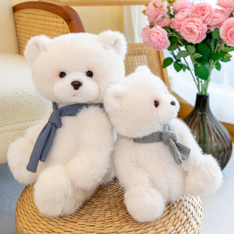 Cute Teddy Bear Plush Toy Doll Little White Bear Sleeping Doll Birthday Gift for Girlfriend