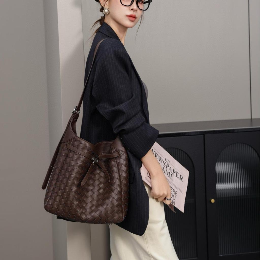 Женская сумка-тоут из мягкой коровьей кожи, сотканная вручную - уникальный дизайн, сумка через плечо/мессенджер из натуральной кожи