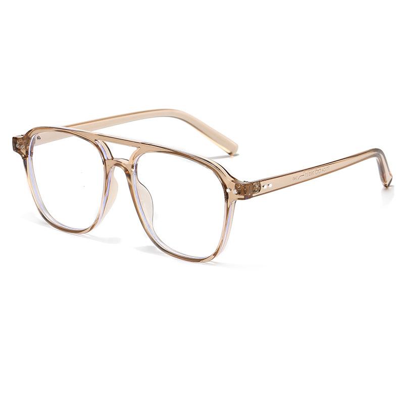4740 Double Beam Fashion Rice Nail Anti-Blue Light Flat Mirror 2024 New Xiaohongshu Same Versatile Glasses Frame