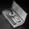 Stainless Steel Cutlery Storage Box Chopstick Fork Spoon Knife Travel Tableware Storage Case Home Camping Cutlery Box With Lid