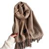 Student Couple Autumn And Winter Plaid Warm Scarf Women'S Shawl Versatile Commuter Fringed Fine Sand Imitation Cashmere Scarf