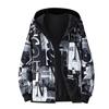 Men's Large Size Autumn Trendy Printed Coat Reversible Jacket