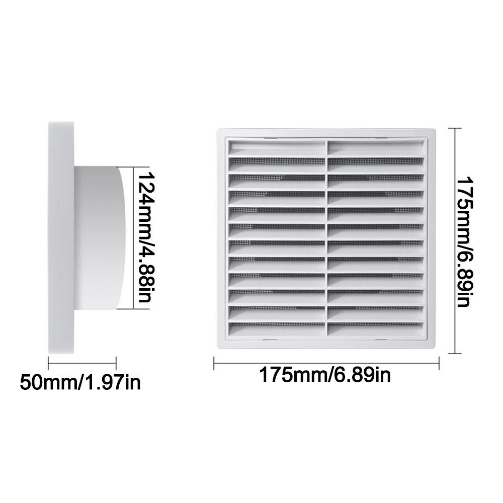 Square Air Vent Grille Cover 4/5/6/8In Duct Vent Cover Ventilation Grille Ventilation Accessories