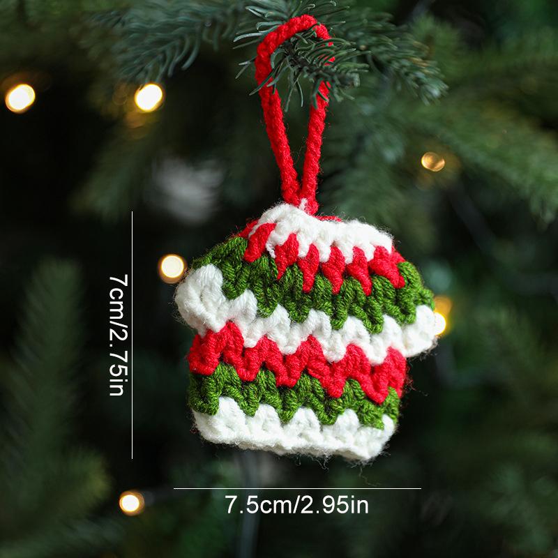 1 шт. Рождественские подвесные украшения шерстяные носки аксессуары ручная вязка сумка подвеска
