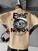 Unisexs Oversized New York Gothic Streetwear Tshirt Brand Eyes New York Metal Spike Evil Eye Graphic Print Loose Fit Cotton Short