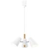 Bon Furniture Pendant Light, Nordic Style, Natural Wood and Steel, LED-Only, Ceiling Light, Hanging Light Fixture, 3 Lights, E26, Adjustable Angle