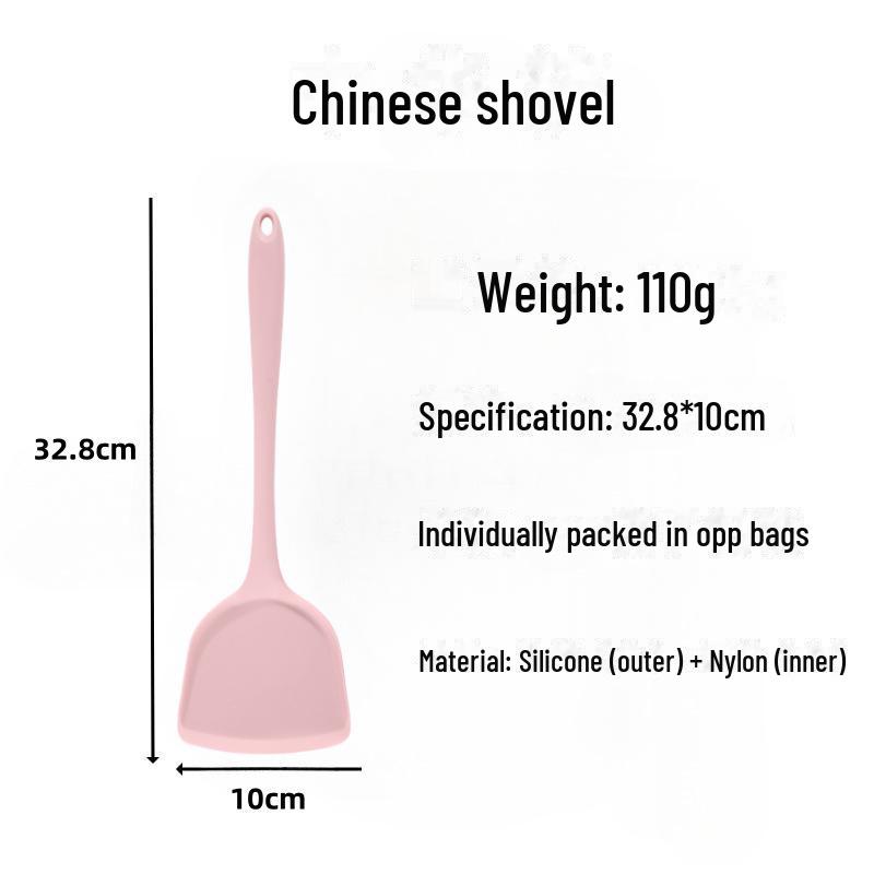 Силиконовая лопатка, устойчивая к высоким температурам, для приготовления и жарки - кухонная утварь с антипригарным покрытием