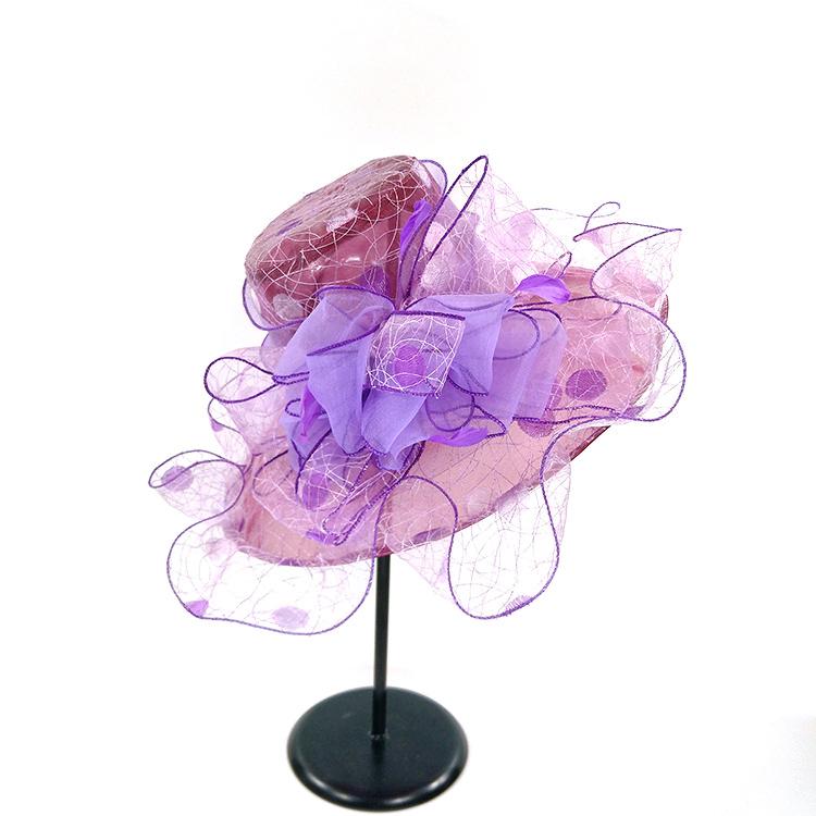 A new summer anti-ultraviolet European and American women's fashion hat, big flower fashion mesh hat, big edge hat.