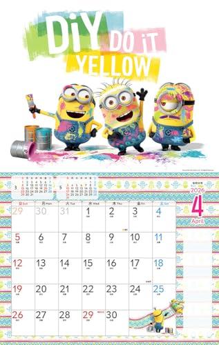 [Purchaser-exclusive Bonus Included] Minions Calendar (Monthly/Wall-hanging/600mm X 380mm) (Plenty of Stickers Included) (Impress Calendar 2026)