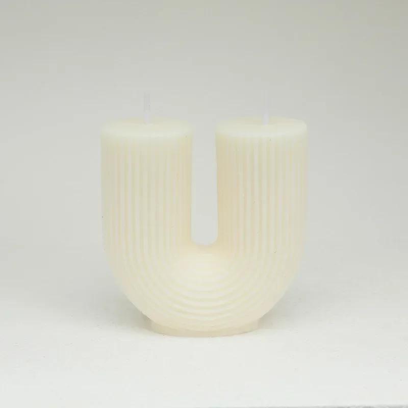 U-Shaped Home Decorative Candle Geometric Scented Candles Rainbow Bridge Room Decor Aroma Candles Decorations Aromatherapy Velas