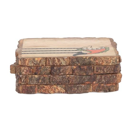 Подставки для рыбы Madhubani высотой 10,16 см для офиса из дерева манго Набор из 4 подставок для чая для обеденного стола для дома Подставки для чашек Подставки для стаканов