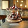 Christmas Carousel Figurines Decoration Ornament Rotatable Decorative with Light