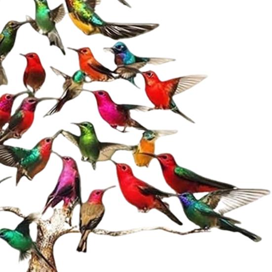 Блестящая Рождественская игрушка-колибри Двусторонняя красочная конструкция Игрушка-колибри Зимняя птица Рождественский декор