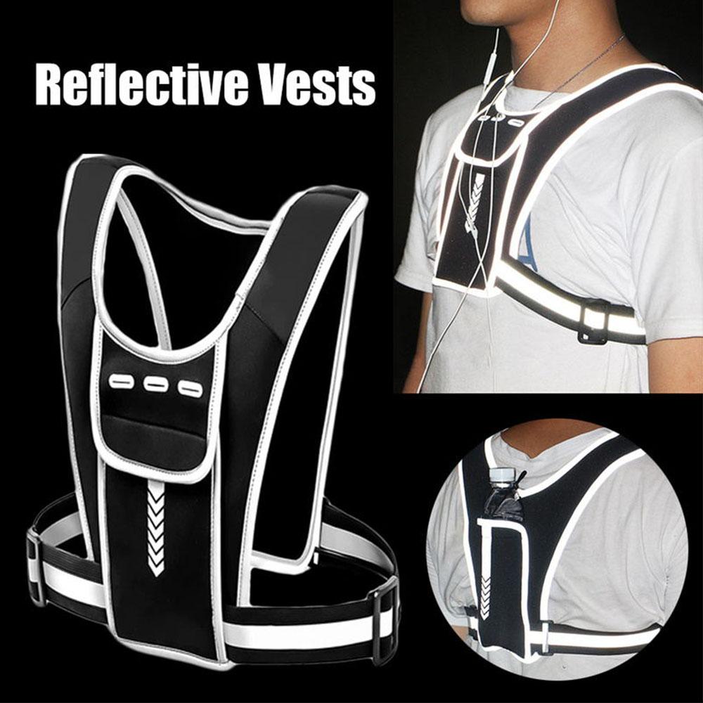Running Vest Reflective Night Backpack with Phone Holder Water Bottle Bag Lightweight for Jogging Training Hiking Workouts 4