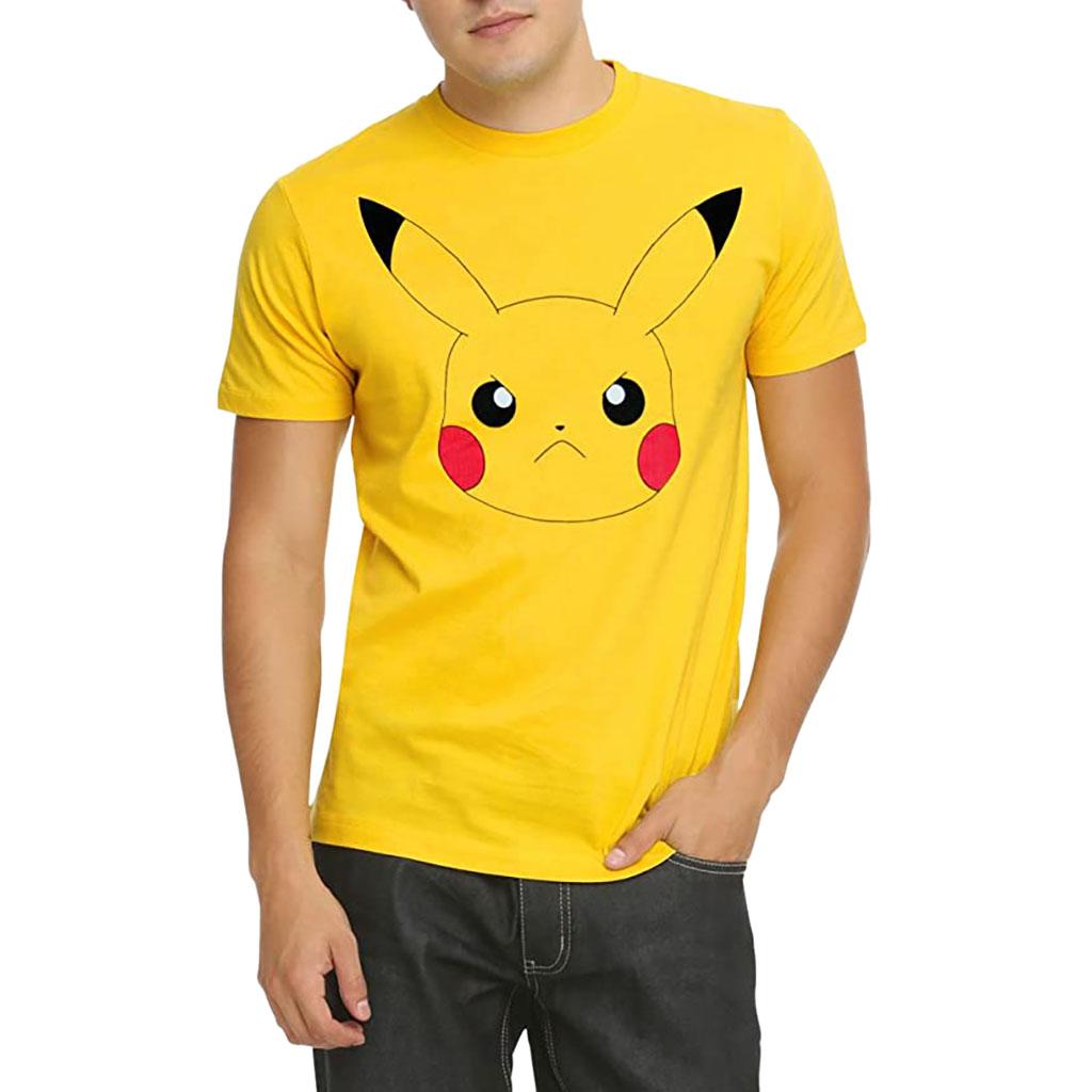 Pokemon Unisex Adult Pikachu Face T-Shirt