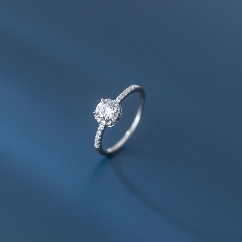 Xiaomi 925 Sterling Silver Zircon Rings For Women Geometric Fine Jewelry Finger Adjustable Geometric CZ Ring For Party Birthday Gift