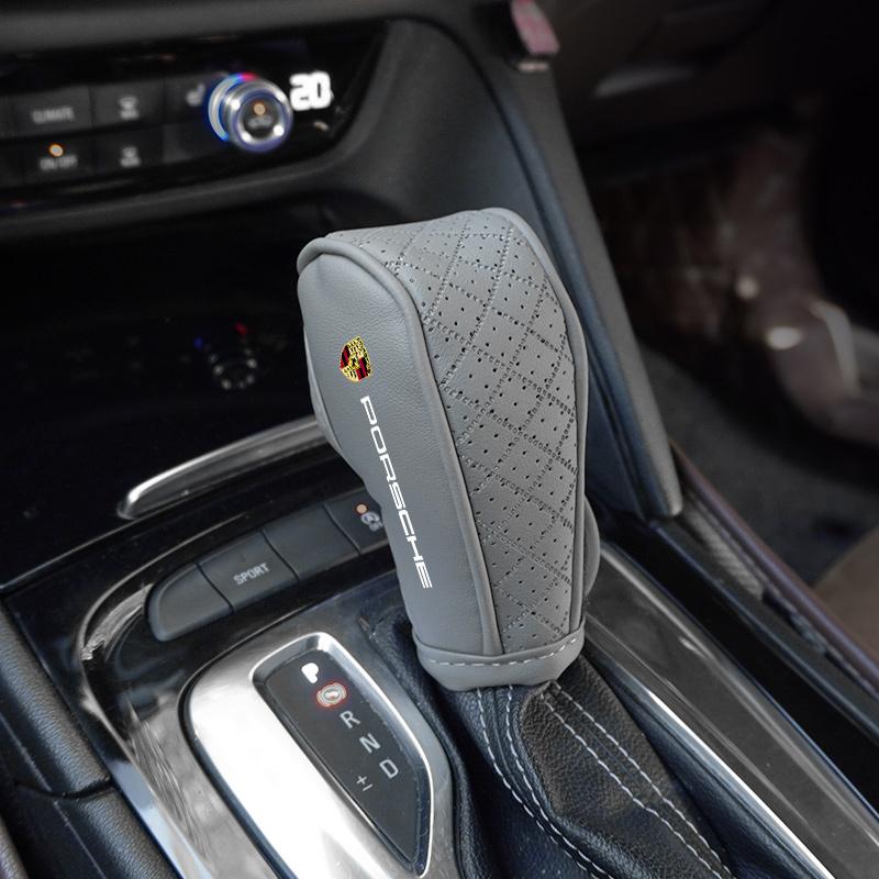 Кожаная накладка на ручку переключения передач автомобиля Защитный чехол на ручник Для Porsche 911 Cayenne Carrera-GT 928 Panamera Boxster Macan 918