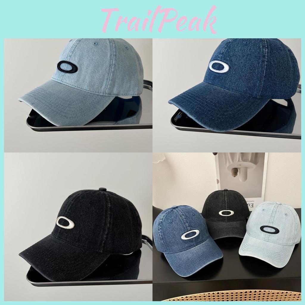 Ретро бейсболка из выстиранного денима с вышивкой и широким козырьком для повседневной носки