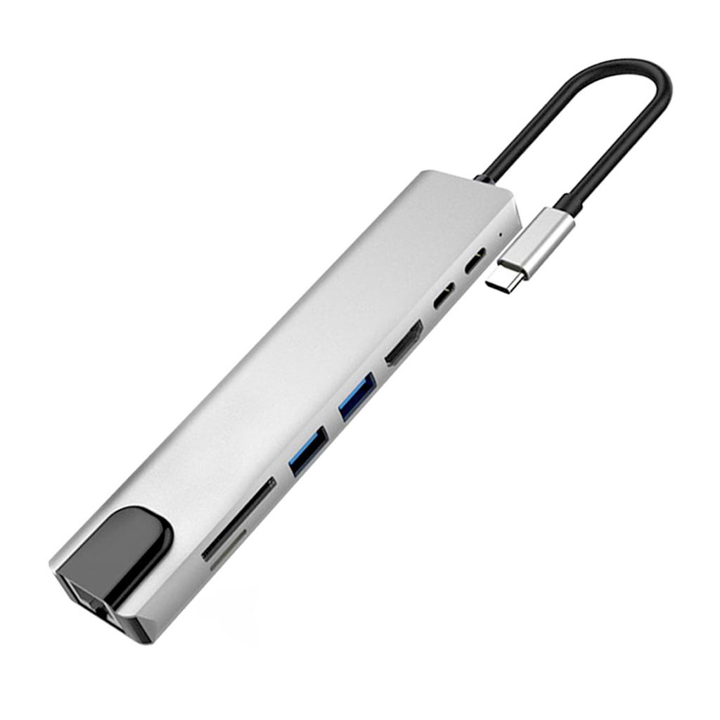 8 In 1 TypeC to 4K for HDMI Docking Station Adapter Fast Charger Dock Station